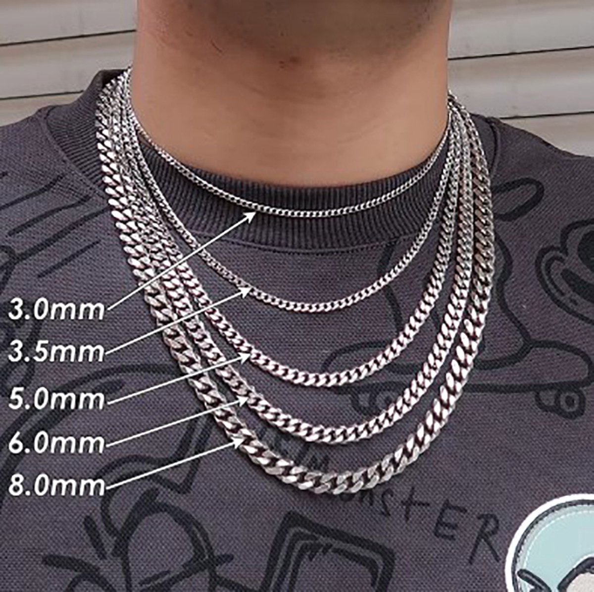 Actie4you® - Klassieke Heren Ketting - Zilver kleurig - Staal - Kettingen - Schakelketting – Cubaanse stijl – 6 MM – 55CM Lang