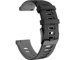 Siliconen bandje geschikt voor de Garmin Forerunner – Approach S20, S5 & S6 - Fenix – Quatix – 22MM - Zwart Grijs