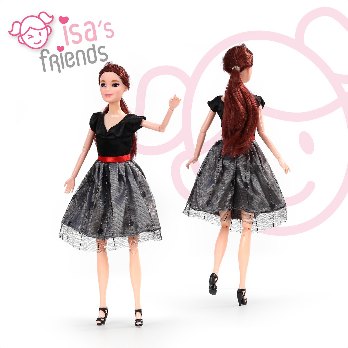 Isa's Friends® Poppenkleertjes - 5 Outfits voor modepoppen - Setje 'Zoë' - Geschikt voor Barbie — afbeelding 3