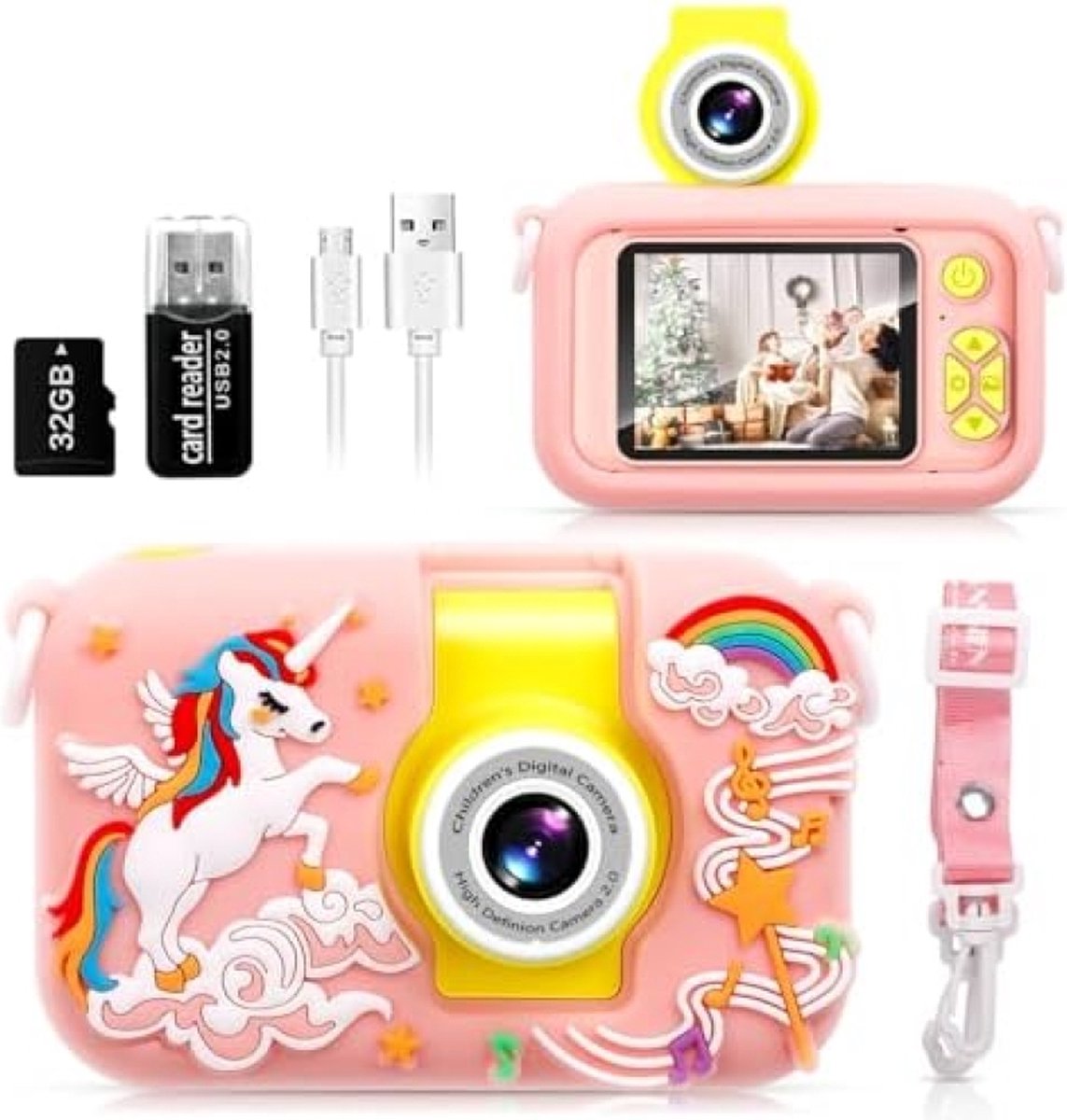 Appareil Photo Instantané Enfants - Avec 7 Rouleaux Papier - Cadeau 3-12 Ans - Fonction Vidéo 1080P