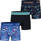 Heren Bamboe Boxershorts - 3-Pack - Zwart - Blauw - Palmboom Print - Maat L - Bamboe Ondergoed