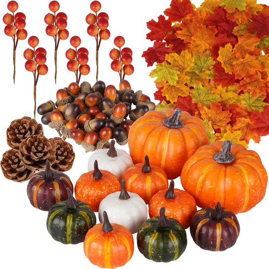 Gresorth 10Pcs Kunstmatige Champagne Pompoenen Halloween Decoratie Nep Overschilderbare Pompoenen Set Voor Veranda Thuis Party Bruiloft Boerderij Thanksgiving