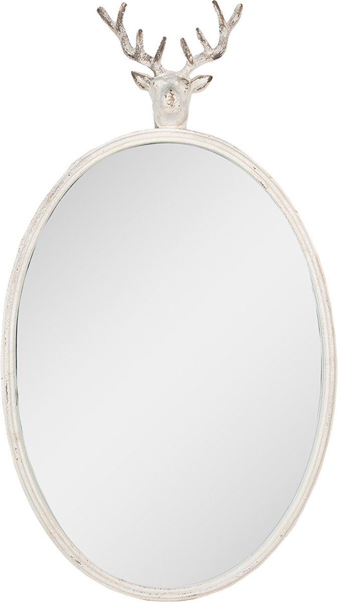 Spiegel 50x10x89 cm Wit Metaal Hert