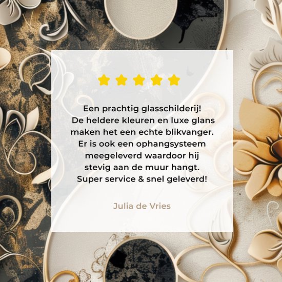 MuchoWow® Tableau sur verre 160x120 cm - Tableau sur verre acrylique - Yin Yang - Fleurs - Zwart - Wit - Vintage - Photo sur verre - Décoration murale salon - Décoration murale chambre - Peintures