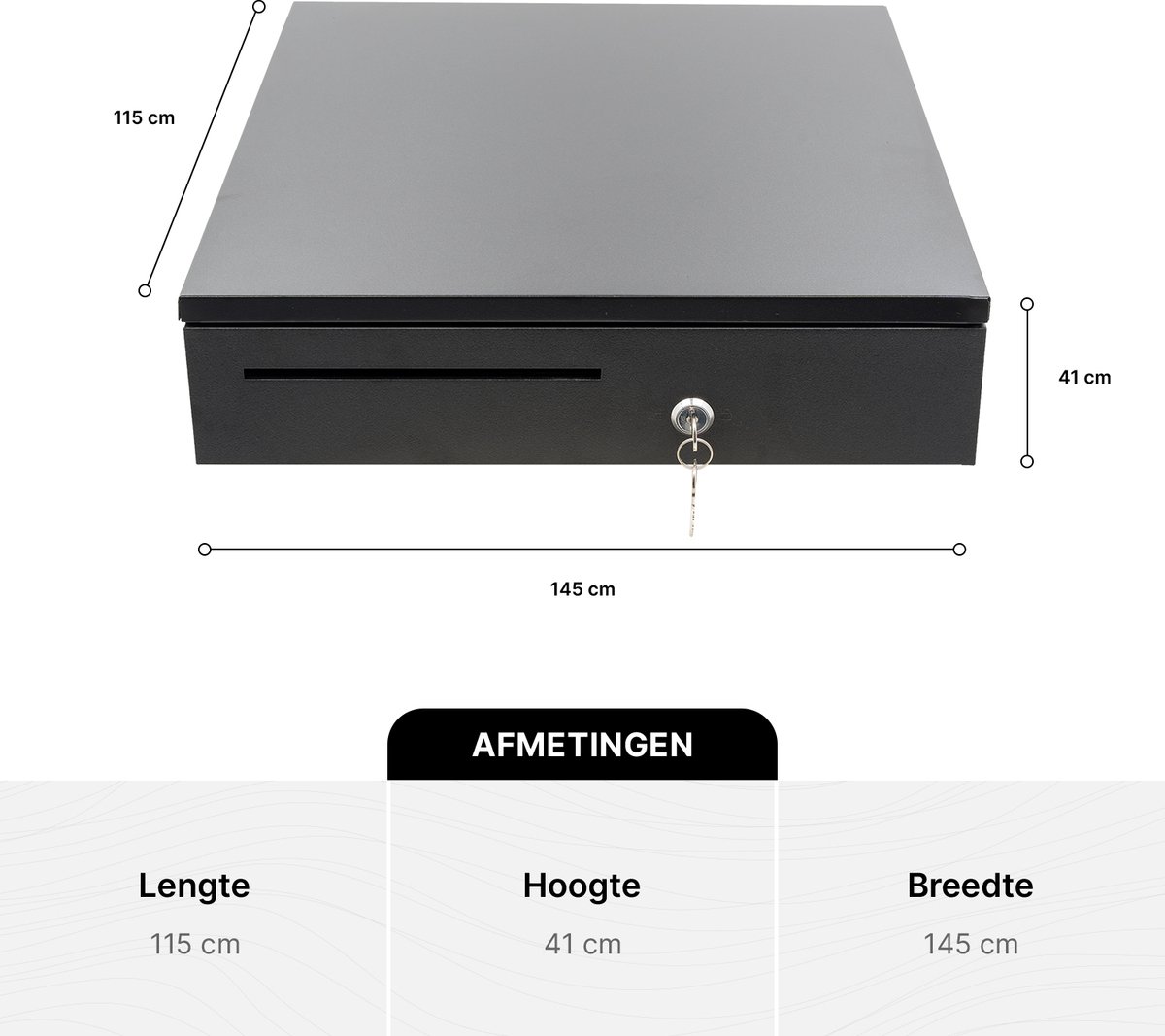 Muntel® Kassalade - 40,5 x 42 x 10 CM - Zwart