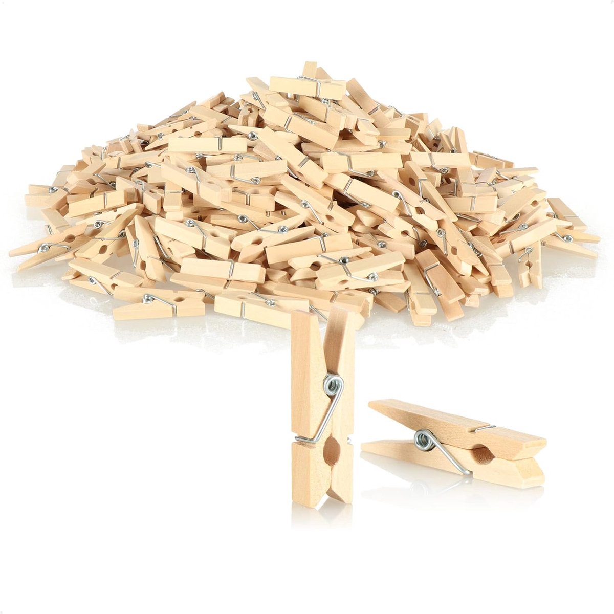 Goedkoopste JGS ® Kleine Houten Klemmetjes voor Decoratie en Knutselprojecten - Set van 360 Stuks