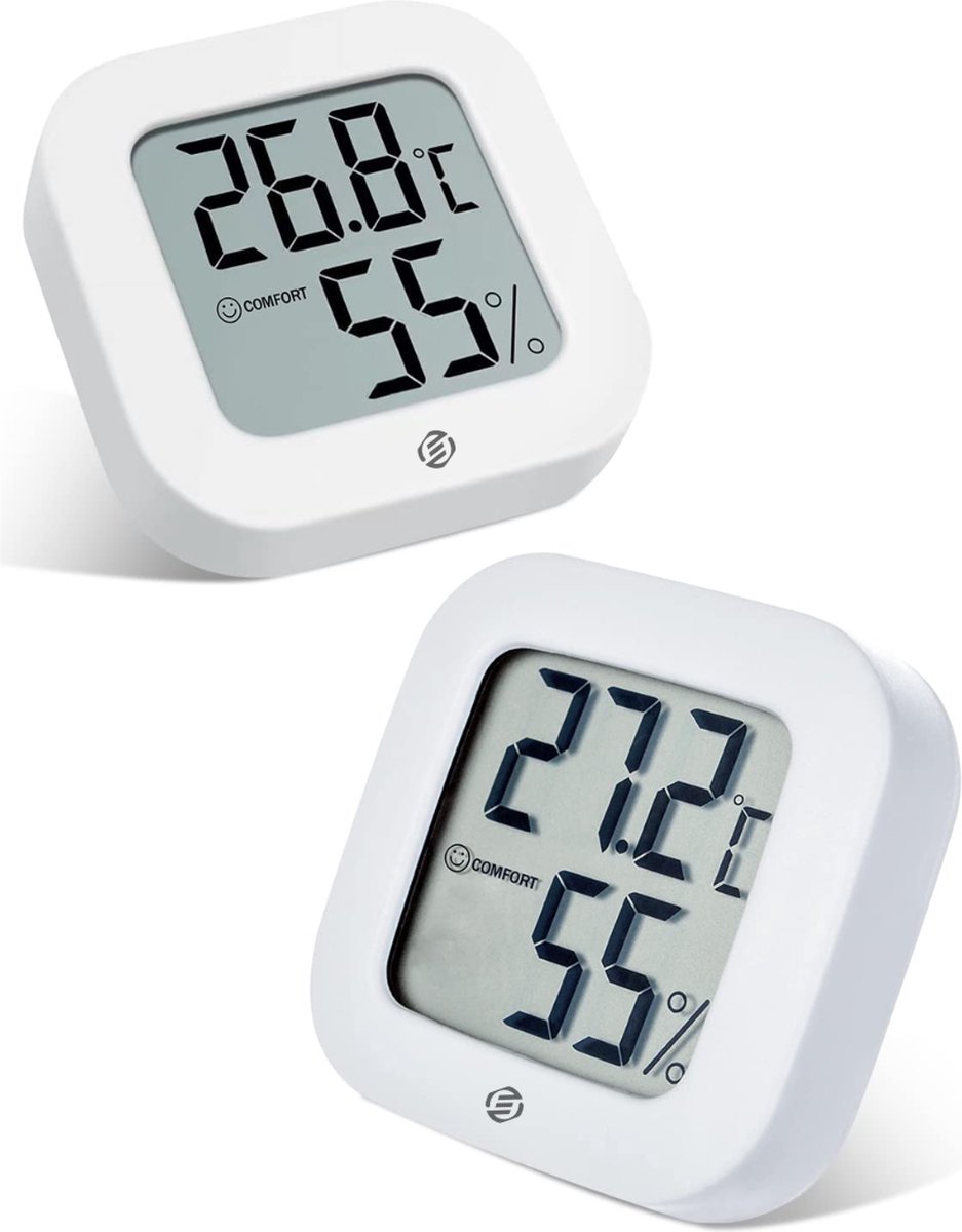 Equivera Huisthermometer - Kamerthermometer - Binnenshuis - Digitale Thermometer - Hygrometer