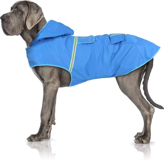 DQGHQME Waterdichte hondenregenjas met verstelbare capuchon, reflecterend. Voor kleine, middelgrote en grote honden
