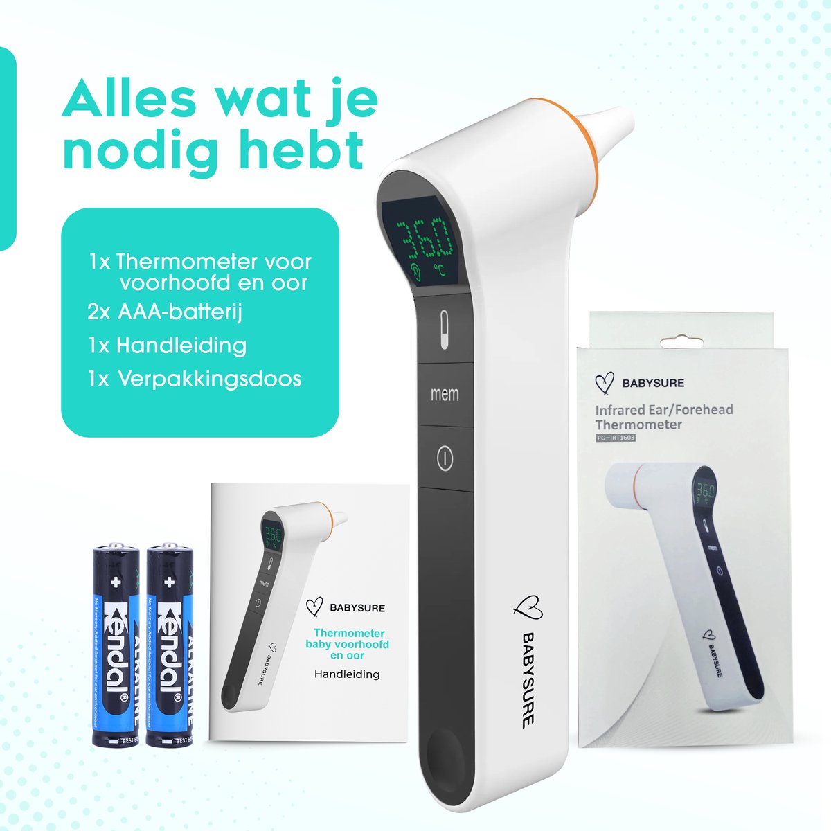 BabySure® IRT1603 – Thermometer - Oorthermometer - Koortsthermometer - Infrarood - Voor Volwassenen, Kinderen en Baby's — cadeau in Cadeau-ideeën - foto 8