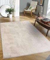 Bol.com Flycarpets Amalfi vloerkleed Creme - Hoogpolig wasbaar Fluffy en Zacht - 160x230 cm aanbieding