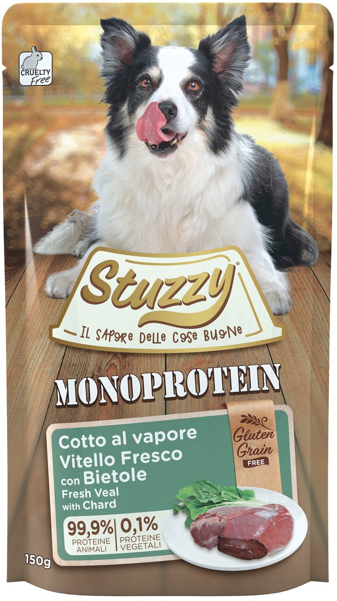 Stuzzy Dog Grain Free Monoprotein Pouch 150 g - Hondenvoer - Kalf