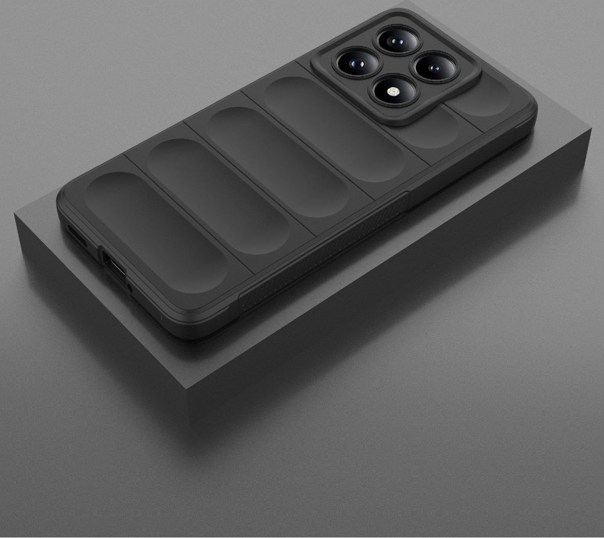 Mobigear Hoesje geschikt voor Xiaomi 14T Telefoonhoesje Flexibel TPU | Mobigear Bumpy Backcover | 14T Case | Back Cover - Zwart