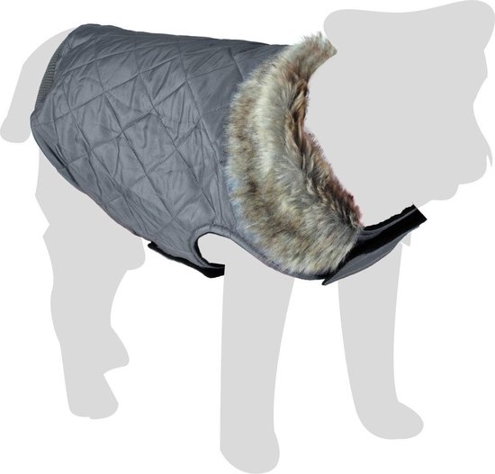Flamingo - Honden Winterjas Elia - Grijs - 64 - 70 cm x 50 cm