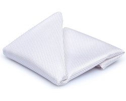 Suitable Zijde Pochet Wit - Maat - Heren - Pochetten gemaakt van zijde - 25x25 cm