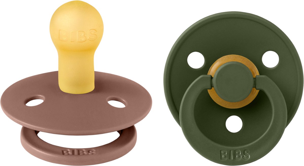 Goedkoopste BiBS - Colour Pacifier - Maat 1 - Fopspeen - 2 stuks - Woodchuck / Hunter Green