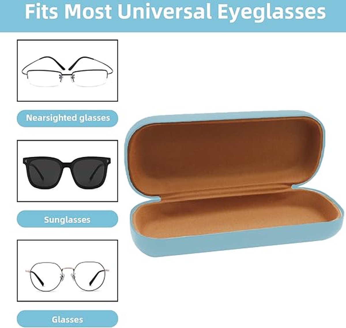 Harde Leren Brillenkoker - Premium Hardcase Draagbare Brillenkoker voor Zonnebril, Geschikt voor Vrouwen en Mannen