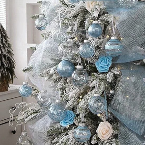 Kerstbal doorzichtig/goud met naam (witte letters) > Mi Toetie