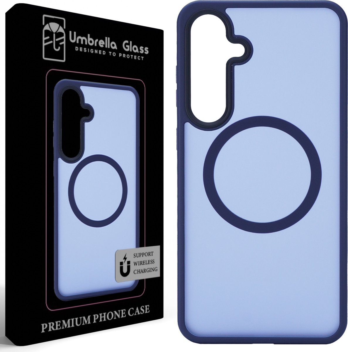 Umbrella Glass - Blue Mysterie Magnetic Shield hoesje - Geschikt voor Samsung S24 Plus
