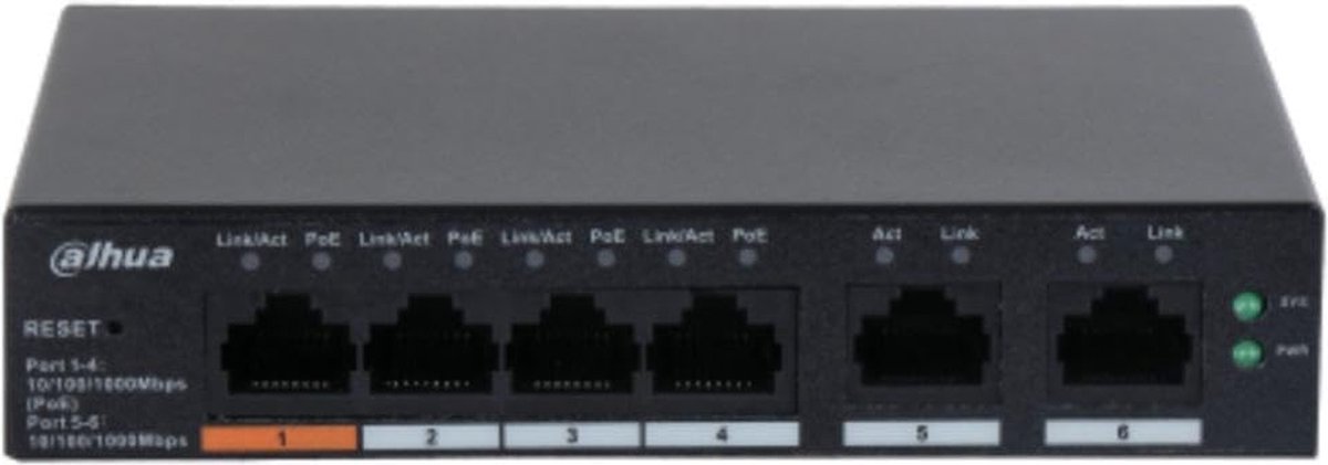 Dahua Technology DH-CS4006-4GT-60 netwerk-switch Managed L2 Gigabit Ethernet (10/100/1000) Power over Ethernet (PoE) Zwart