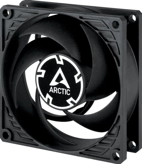 Foto: Arctic p8 max ventilatorhuis high speed pmw 2u serverracks 80 mm 40 cfm 500 5000 omw min 20 63 dba 0 db modus 4 pin pmw zwart