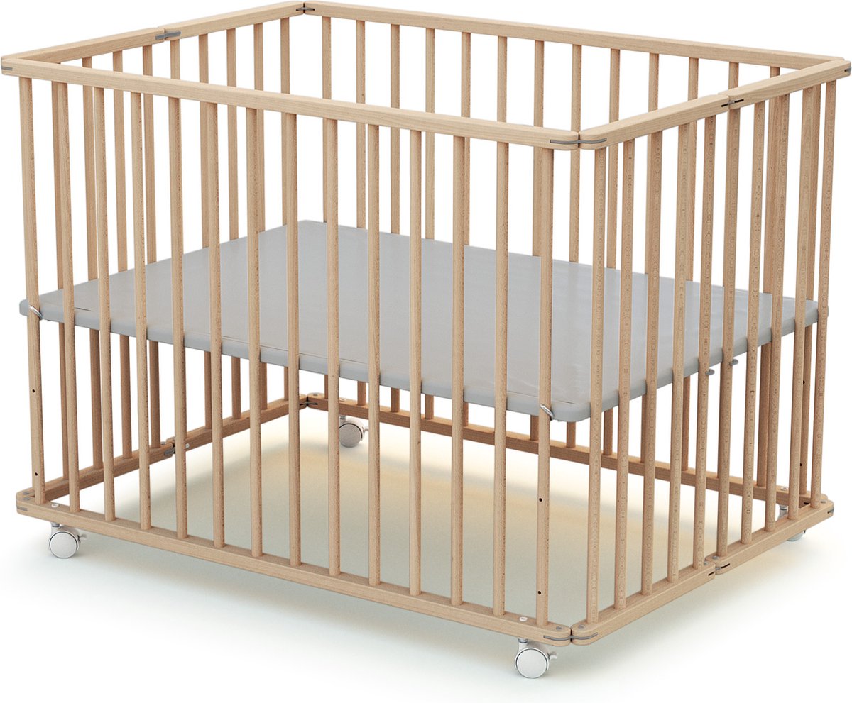 WEBABY Houten opvouwbare kinderbox CALI Beuken onbewerkt 70 x 100 cm – foto 3