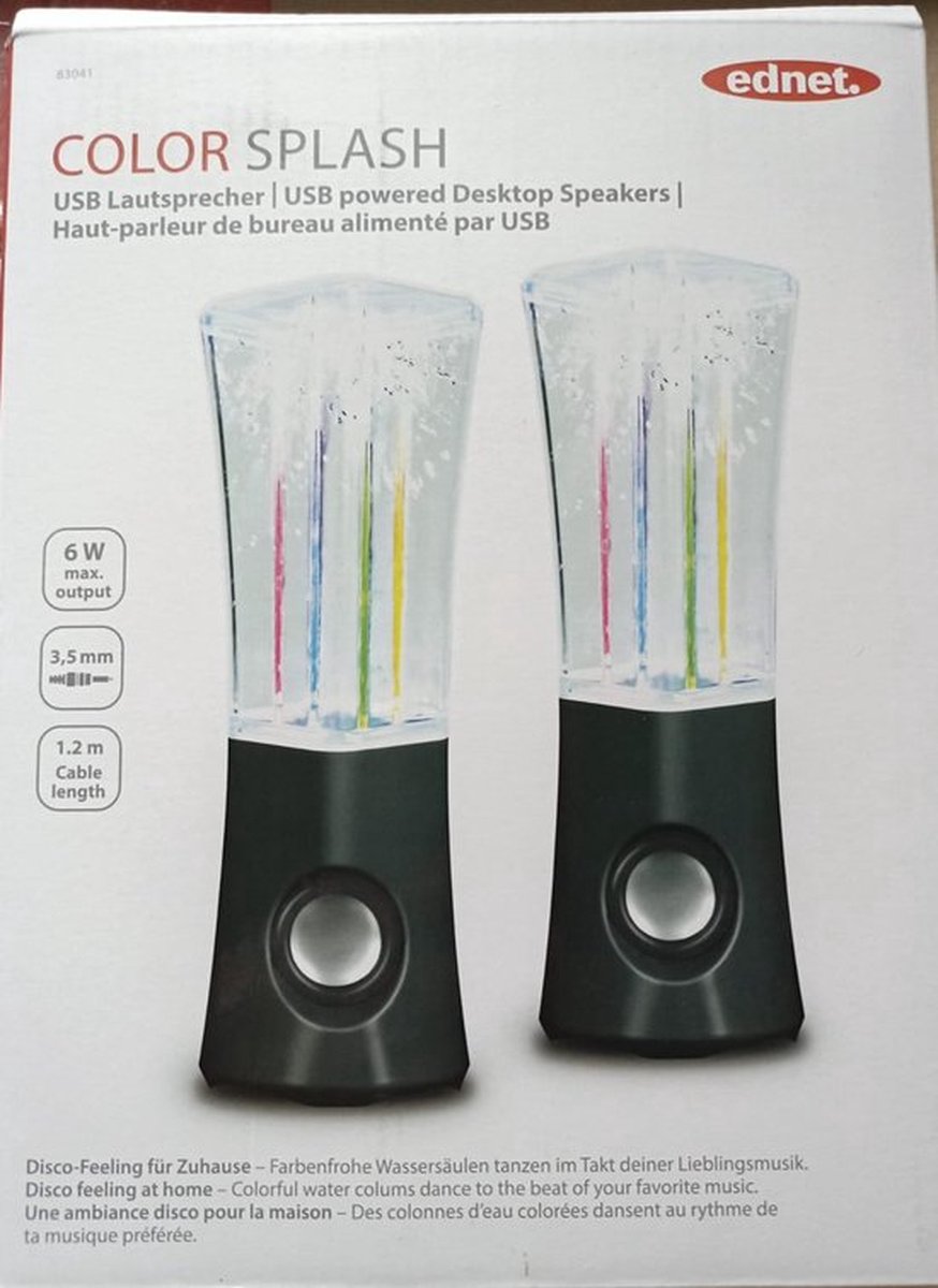 Ednet Water Beats 6W Zwart luidspreker