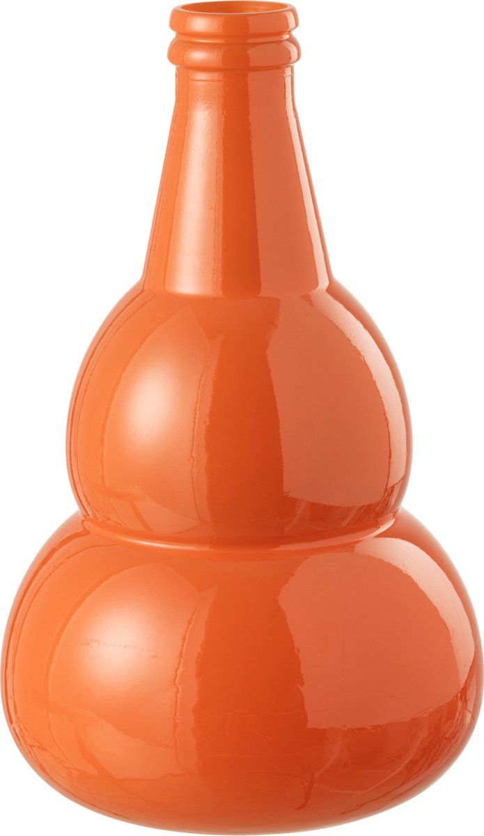 J-Line vaas Cocoon - glas - oranje - 45 cm hoog