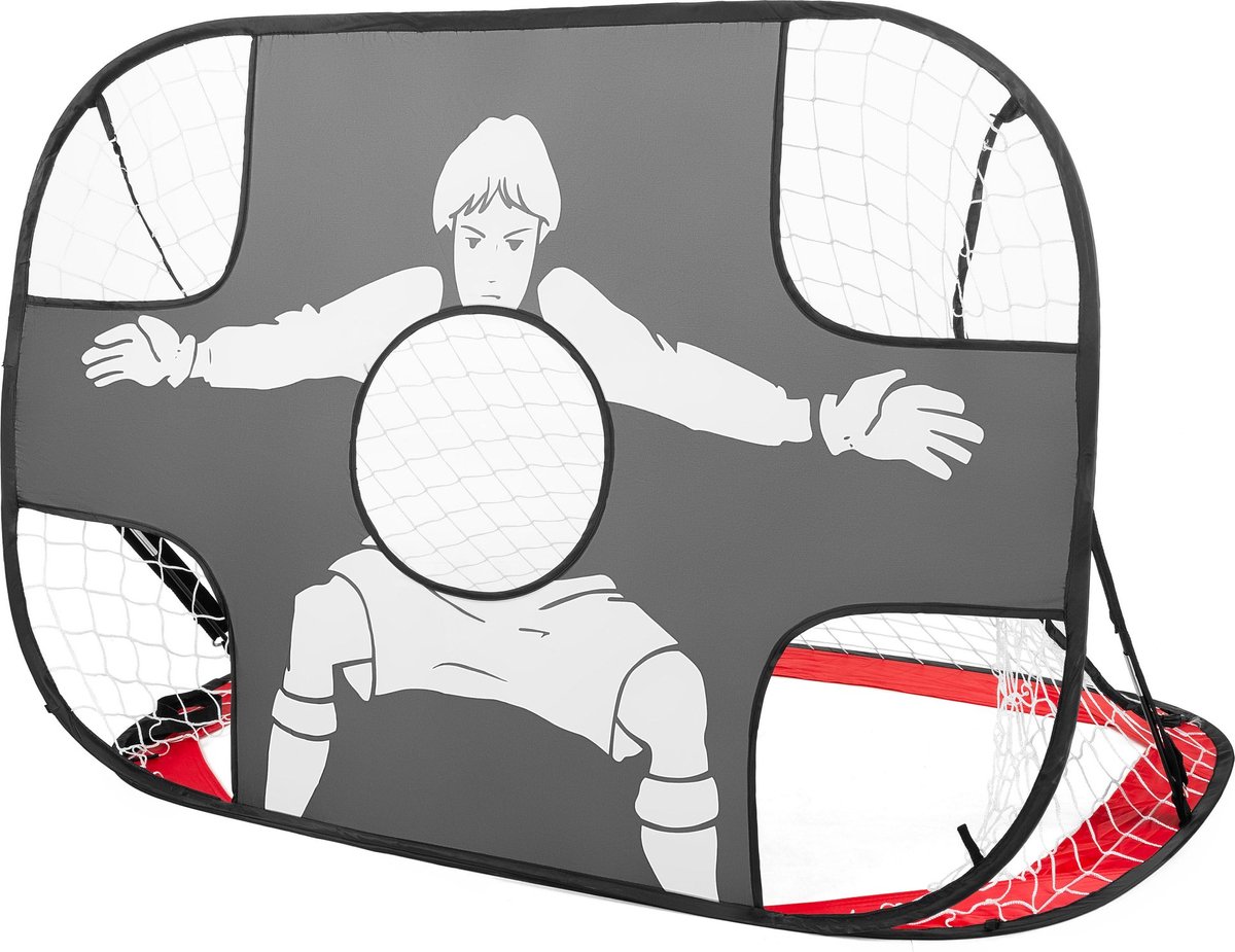 Outtec® Opvouwbaar Voetbaldoel, Pop-up Doel - 120x72x73 cm - Voetbal Doel voor Kinderen en Volwassenen - incl. Net, Grondanker