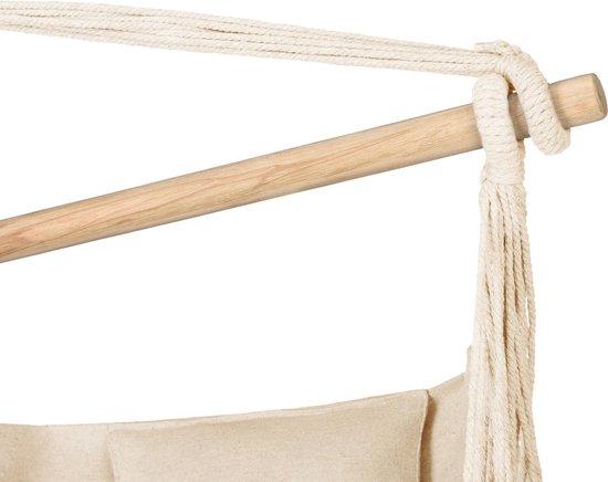 Outtec® Hangstoel met 3 Kussens - 100x130x75cm, tot 140 kg - Boho Fringed Fauteuil, Zitzak, Schommel - voor Buiten, Tuin, Balkon, Huis