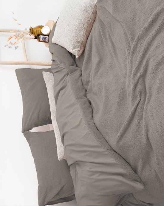Sleeptime Teddy Dekbedovertrek - 240x200/220 + 2 kussenslopen 60x70 - Kaki - Lits-Jumeaux van Merkloos — afbeelding 2