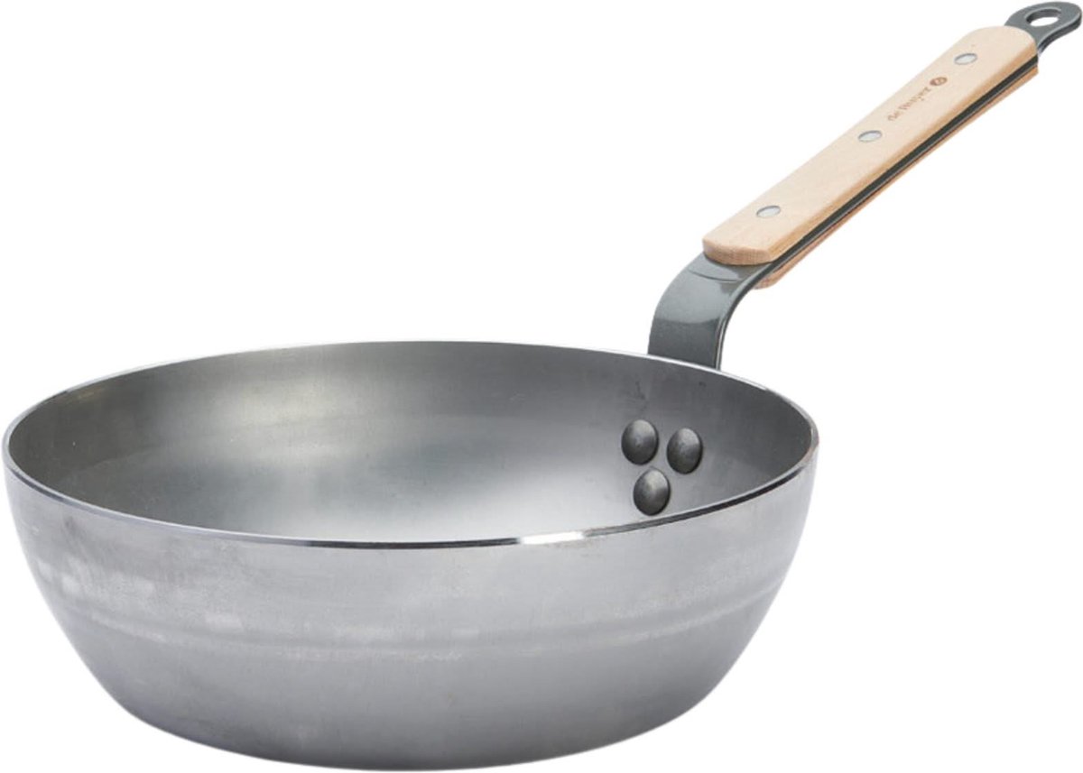 de Buyer Hapjespan Mineral B Hout - ø 24 cm / 2.5 liter - zonder anti-aanbaklaag