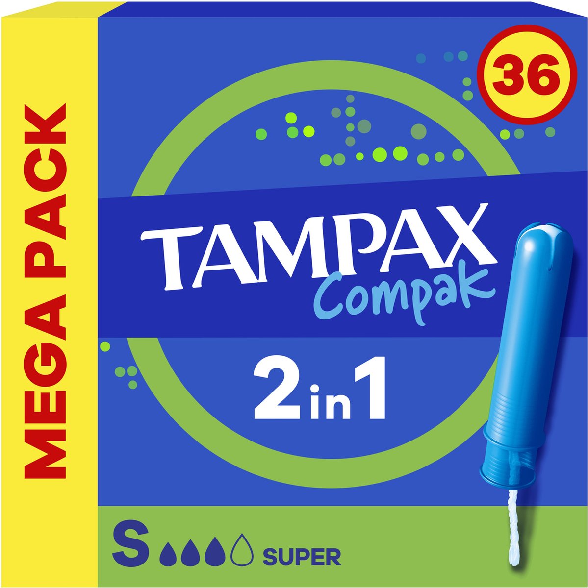 Goedkoopste Tampax Compak Super Tampons - Tampons met Inbrenghuls - 36 stuks