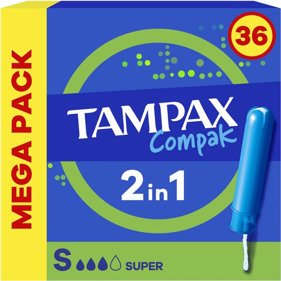Tampax Compak Super Tampons - Tampons met Inbrenghuls - 36 stuks