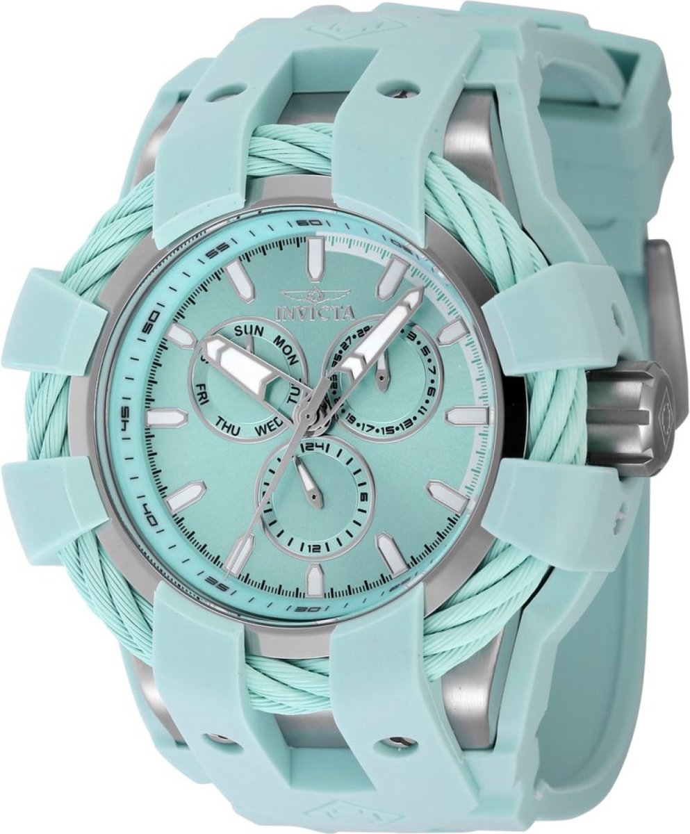 Invicta Bolt 47840 Heren Horloge - Waterdicht - Analoog - Quartz Uurwerk - Roestvrij Staal met blauwe Wijzerplaat - 50mm