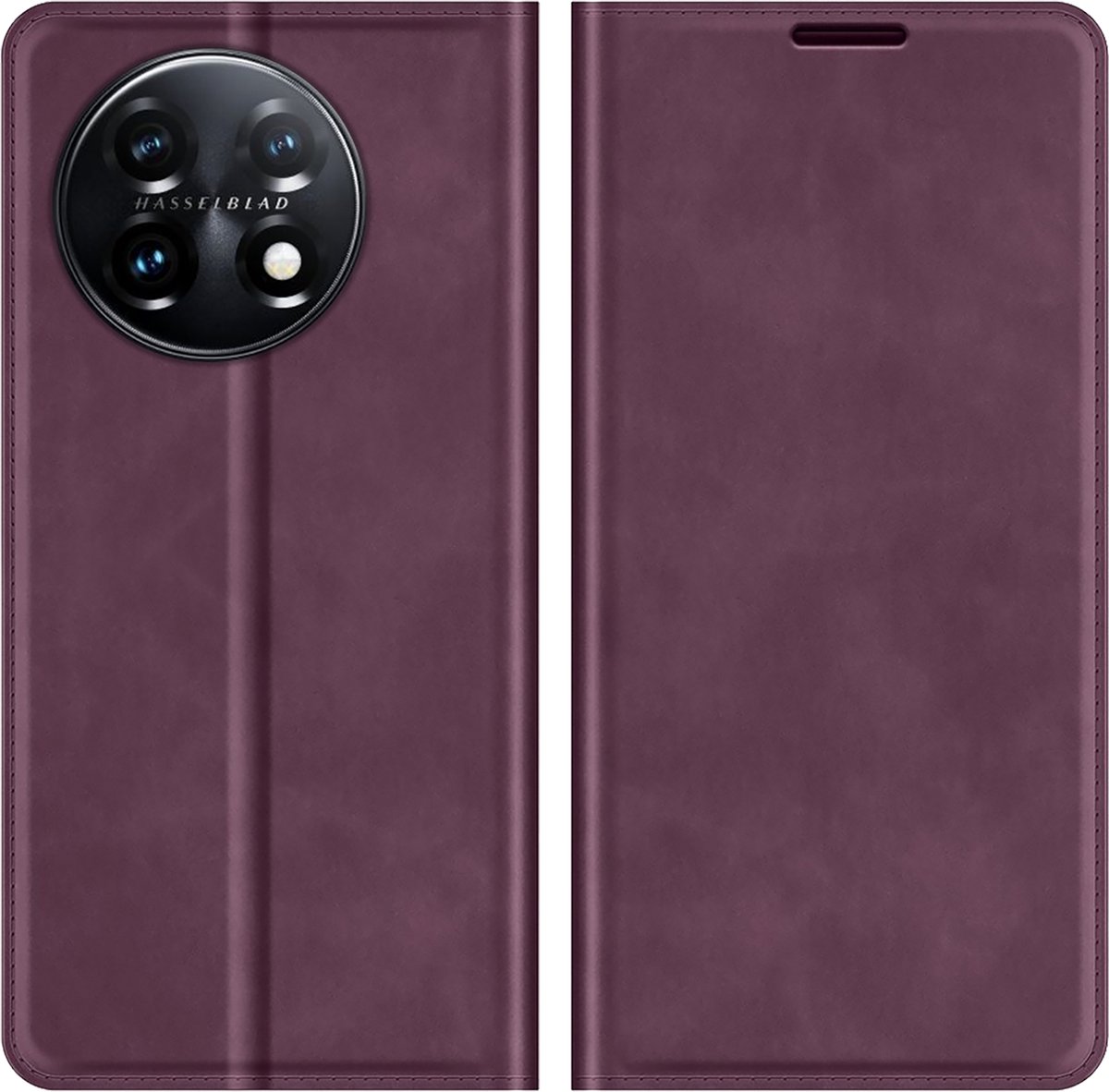 Cazy hoesje geschikt voor OnePlus 11 - Hoesje met Pasjeshouder - Luxe Book Case - Paars