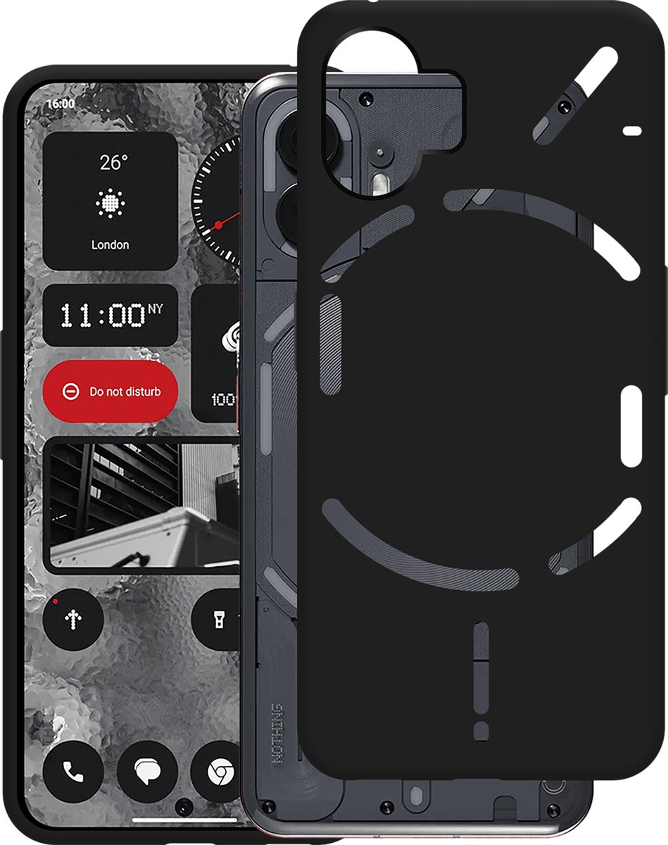 Cazy hoesje geschikt voor Nothing Phone (2) Hoesje Siliconen - Flexibele Case - Zwart