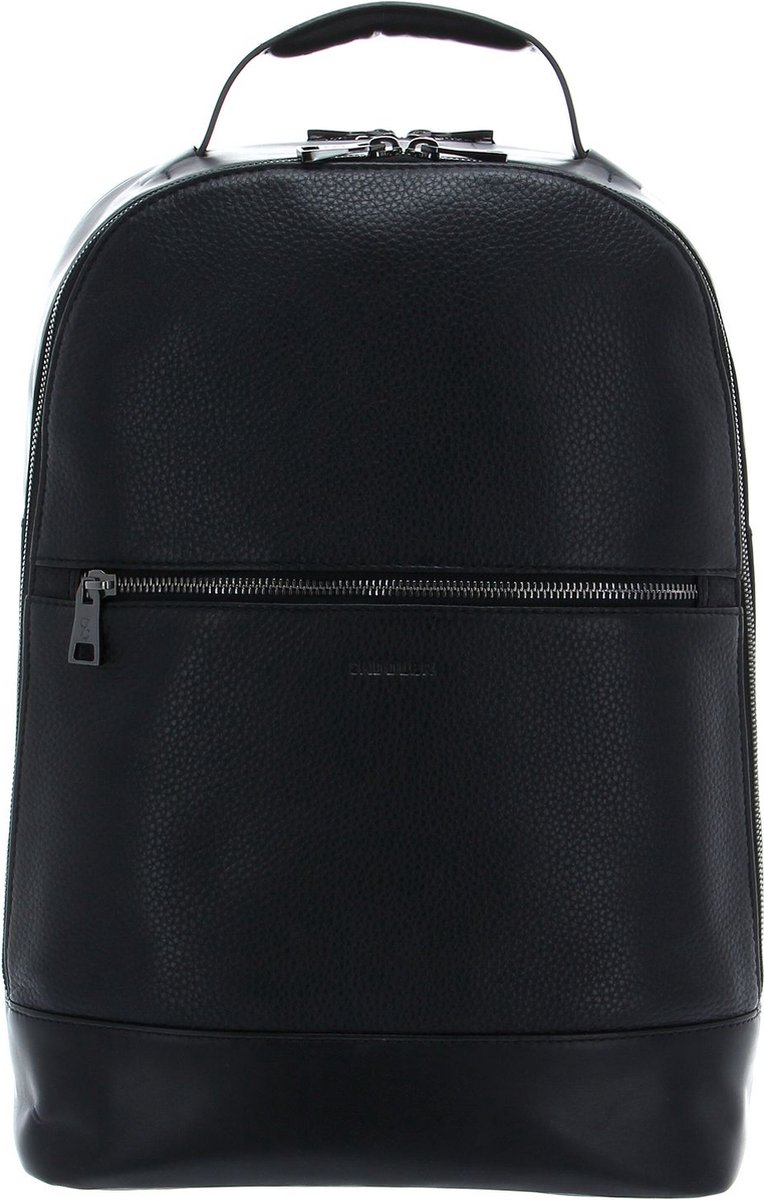 SADDLER Leren Vrije tijd rugzak Rugzak met laptopvak Prometheus Backpack Black Zwart