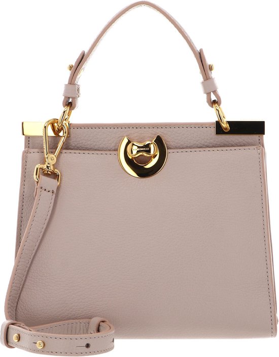 COCCINELLE Cuir Sac à main Sac à épaule bandoulière Binxie Handbag Grained Leather Rosette Beige