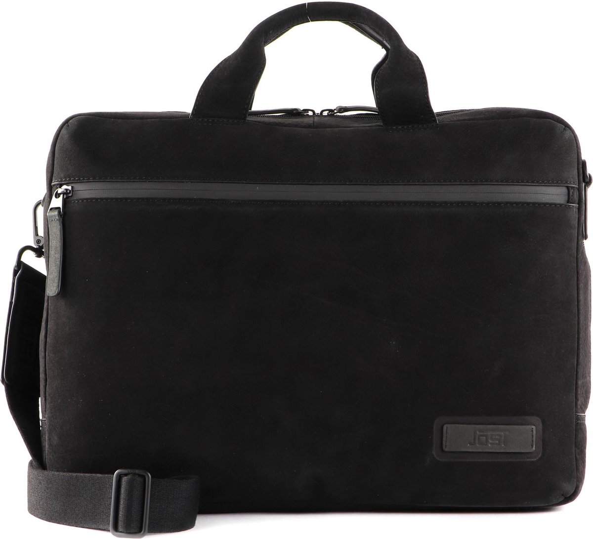 JOST Business tas Schoudertas met laptopvak Voxholm Business Bag Black Zwart