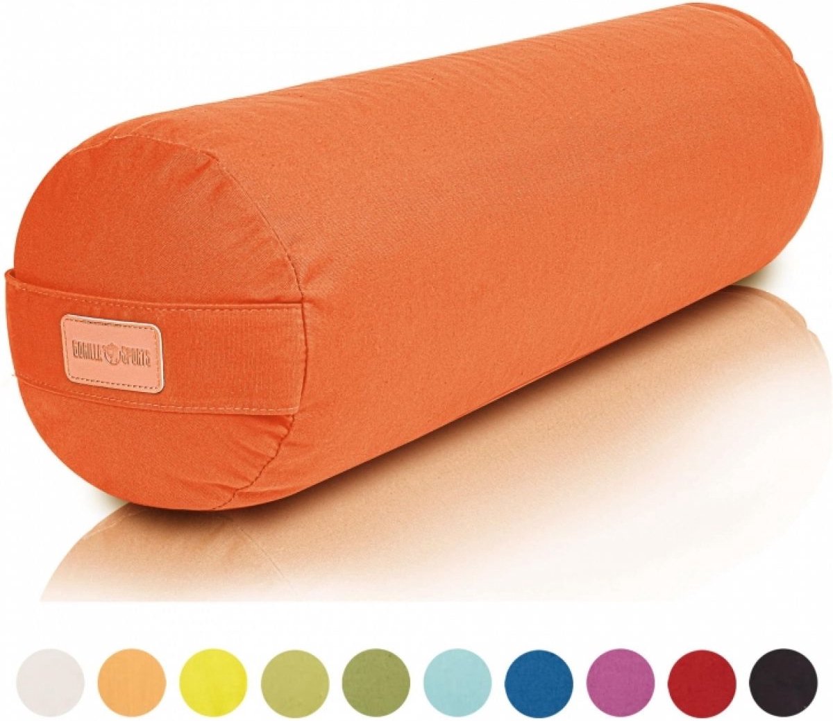 Gorilla Sports Yoga Bolster - Oranje - 65 x 20 cm - Yoga kussen - Rond