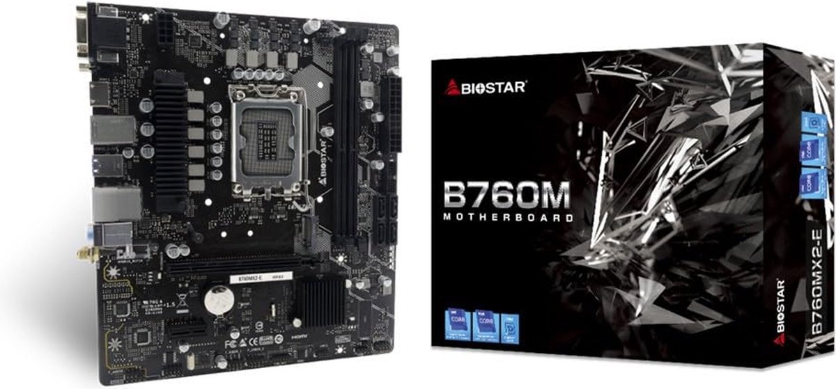 Biostar B760Mx2-E Moederbord Intel B760 Lga 1700 Micro Atx