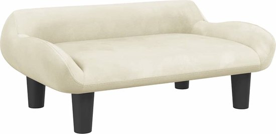 vidaXL Hondenmand 70x48x22 cm fluweel crèmekleurig oine kopen