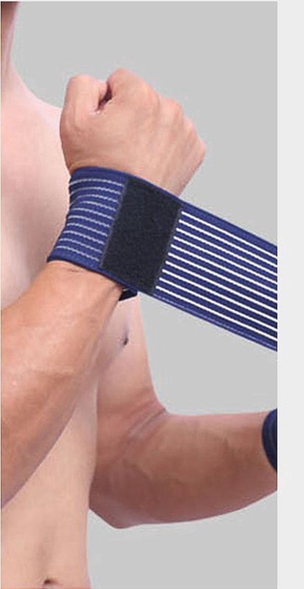 *** Bescherm je polsen tijdens het sporten met Heble® - 2x Sport Polsbandage (blauw) - Polsbescherming / Zwachtel / Polsband met klitteband van Heble® ***