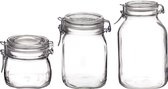 Rocco Bormioli - Fido - Weckpot set - Set van 3 - 0,5 L, 1 L & 1,5 L - Glas - Weckpotten