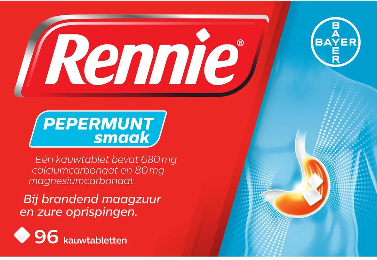 Goedkoopste Rennie Pepermunt Kauwtabletten - 2 x 96 tabletten