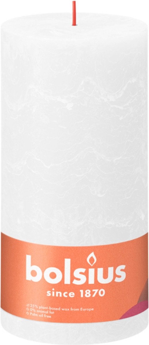 Bolsius Rustiek stompkaars - 200/100 - 1 Stuk - Cloudy White wit