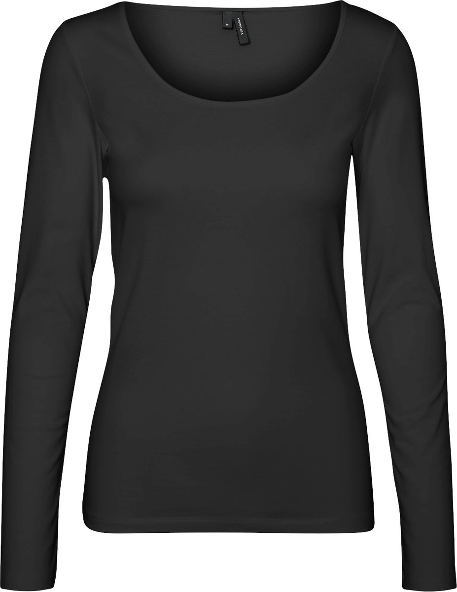 Vero Moda T-shirt Vmmaxi My Ls Soft Uneck Ga Noos 10228809 Black Dames Maat - XXL