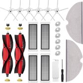 Vervangende kit voor Xiaomi Roborock S6 S60 S65 S5 MAX T6 stofzuiger, inclusief 2 rolborstel, 3 zijborstels, 4 Hepa-filter, 2 originele dweildoek, 1 reinigingsborstel, 1 schroevendraaier