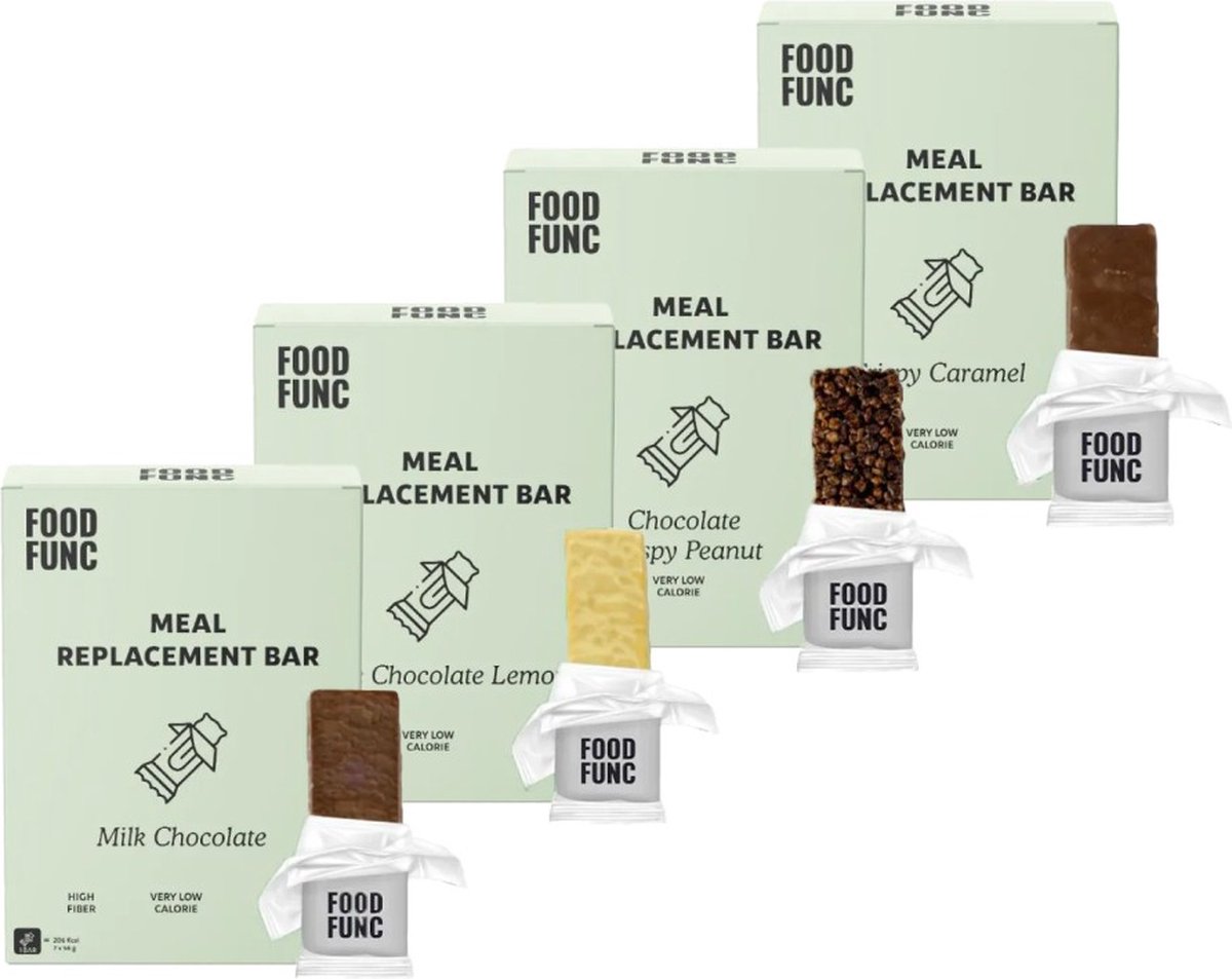 Foodfunc | Maaltijdrepen | Mixpakket | 4 stuks | No Junk Just Func