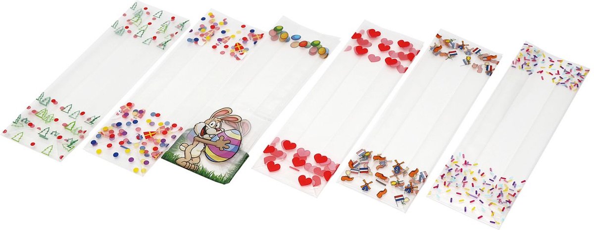 Blokbodemzakken 10+6x28cm Holland (50 Stuks) | Uitdeelzakjes